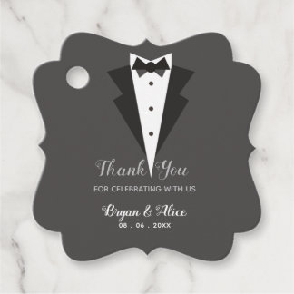 Wedding Favour Tags (Tuxedo Bow Tie)