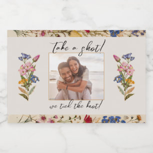 Wedding Favour Take A Shot vintage floral  Liquor Bottle Label