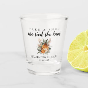 Wedding Favour take a shot we tied the knot Glass