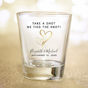 Wedding Favour Take A Shot We Tied The Knot Glass