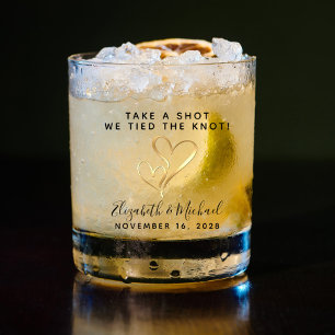 Wedding Favour Take A Shot We Tied The Knot Whiskey Glass
