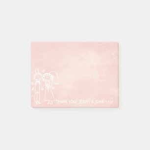 Wedding Favour Thank You Chalkboard Peach Pastel Post-it Notes