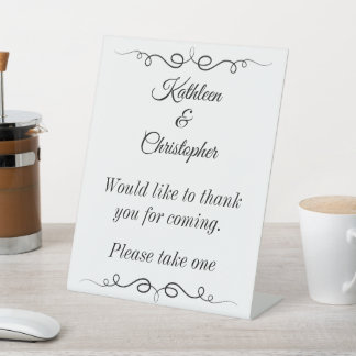 Wedding Favour Thank You For Coming Pedestal Sign