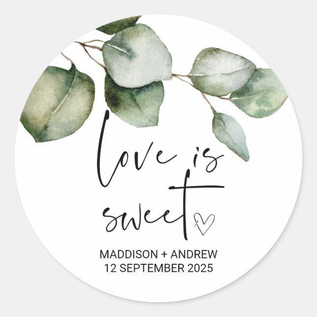Wedding Favour Thank You From Bride Groom  Favour  Classic Round Sticker (Front)