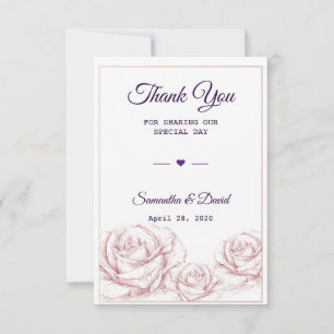 Wedding Favour Thank You Luxury Floral Roses