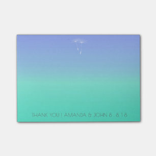 Wedding Favour Thank You Ocean Blue Ombre Post-it Notes