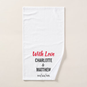 Wedding Favour Thank You With Love Hand Towel