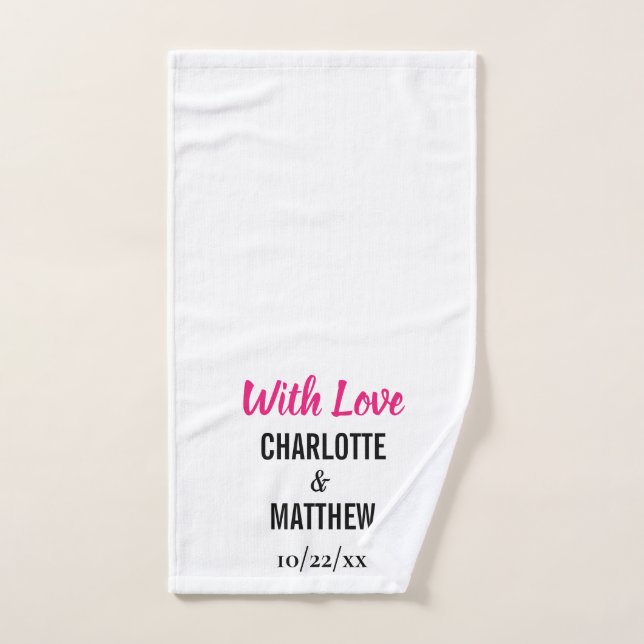 Wedding Favour Thank You With Love Hand Towel (Hand Towel)