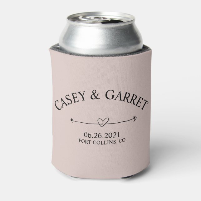 Wedding Favours, Beer Coozies, Bridal Party Gift Can Cooler (Can Back)