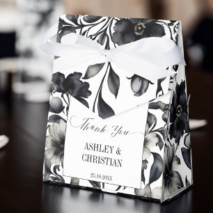 Wedding favours black and white floral favour box