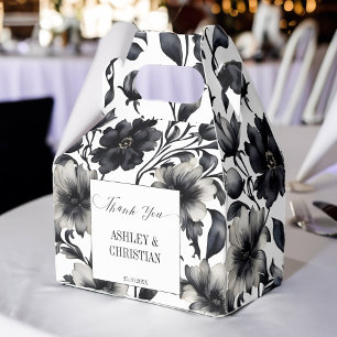 Wedding favours black and white floral favour box