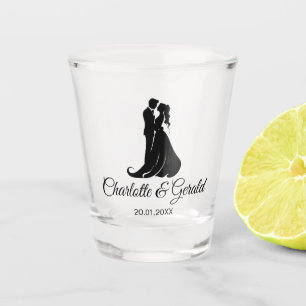 Wedding Favours Couple Dance Monogram Modern Simpl Shot Glass