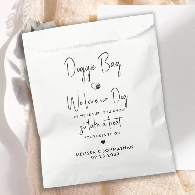 Wedding Favours Doggie Personalised Biscuit Bar Pe Favour Bag (Creator Uploaded)