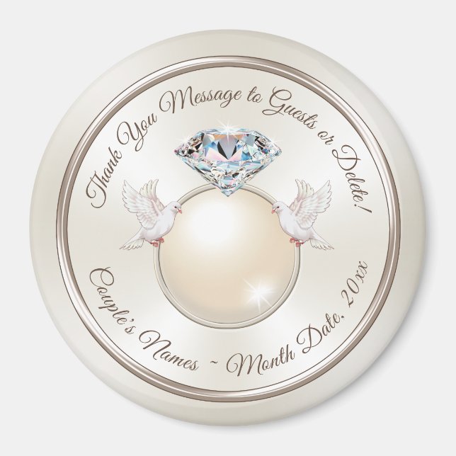 Wedding Favours in BULK for Guest, Wedding Magnets (Front)