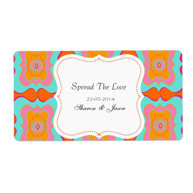 Wedding Favours Jam Jar Labels Spread The Love (Front)