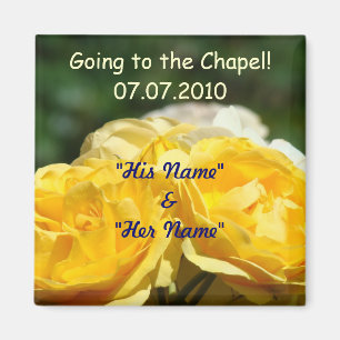 Wedding Favours Save the Date Yellow Rose magnets