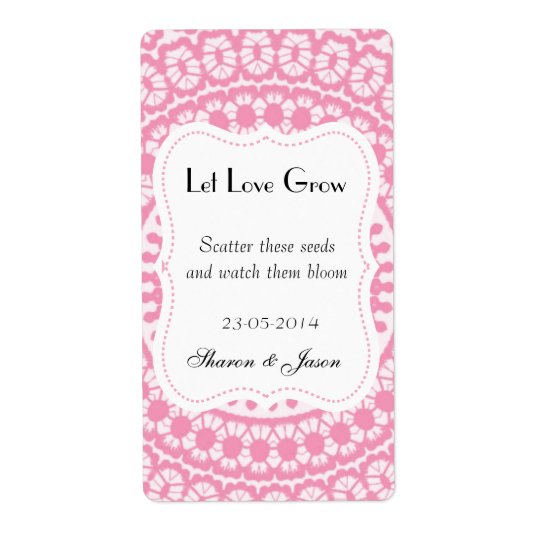 Wedding Favours Seed Packet Labels Let Love Grow