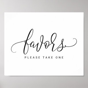 Wedding Favours Sign - Bounce Calligraphy (Black)