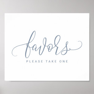 Wedding Favours Sign - Bounce Script (Dusty Blue)