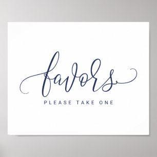Wedding Favours Sign - Bounce Script (Navy Blue)
