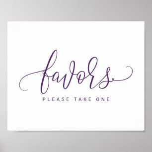 Wedding Favours Sign -Bounce Script (Plum / Purple