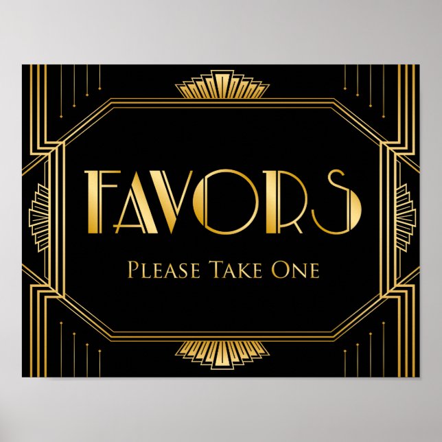 Wedding Favours Sign | Gatsby Art Deco (Front)