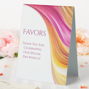 Wedding Favours Sign-Pink Orange Yellow-