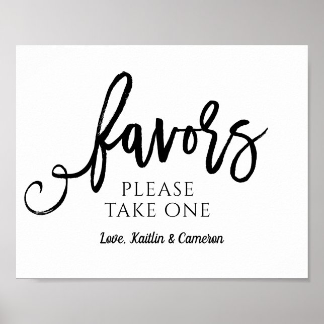 Wedding Favours Sign "Please Take One" | Black (Front)
