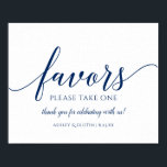 Wedding Favours Sign "Please Take One" | Navy Blue<br><div class="desc">Romantic Calligraphy Wedding Sign - Favours (Navy Blue): This sign is perfect to display at your wedding favour display table. The design is set in navy, but you can change the colour to anything you like! **HOW TO CHOOSE YOUR OWN COLOR: 1) Click on the "Customise It" or "Personalise" or...</div>