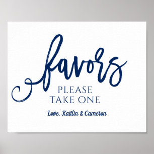 Wedding Favours Sign "Please Take One"   Navy Blue