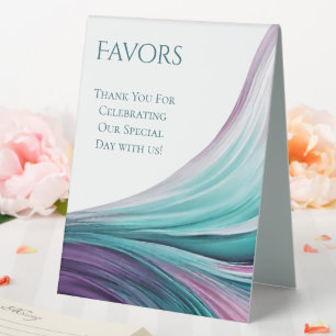 Wedding Favours Sign-Purple and Teal-