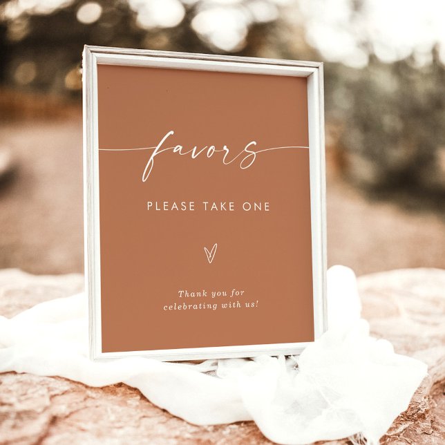 Wedding Favours Sign, Terracotta Wedding Favour Si Poster (Creator Uploaded)