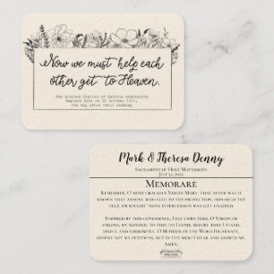 Wedding Favours St. Charles Memorare Holy Card