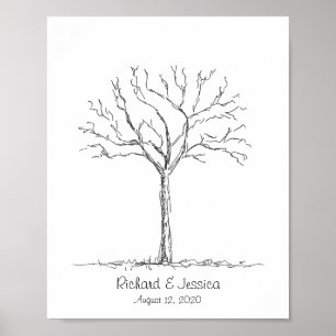 Wedding Fingerprint Tree, Custom Guest Book