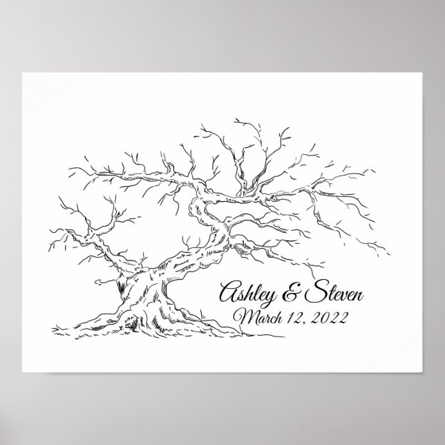 Wedding Fingerprint Tree Guest Book (Front)