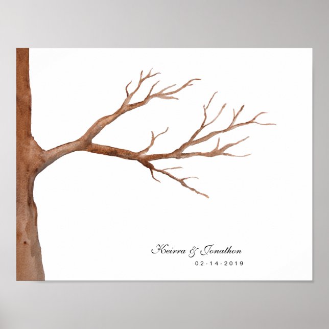 Wedding Fingerprint Tree Guest Book Alternative (Front)