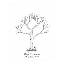 Wedding Fingerprint Tree Guestbook - Poster