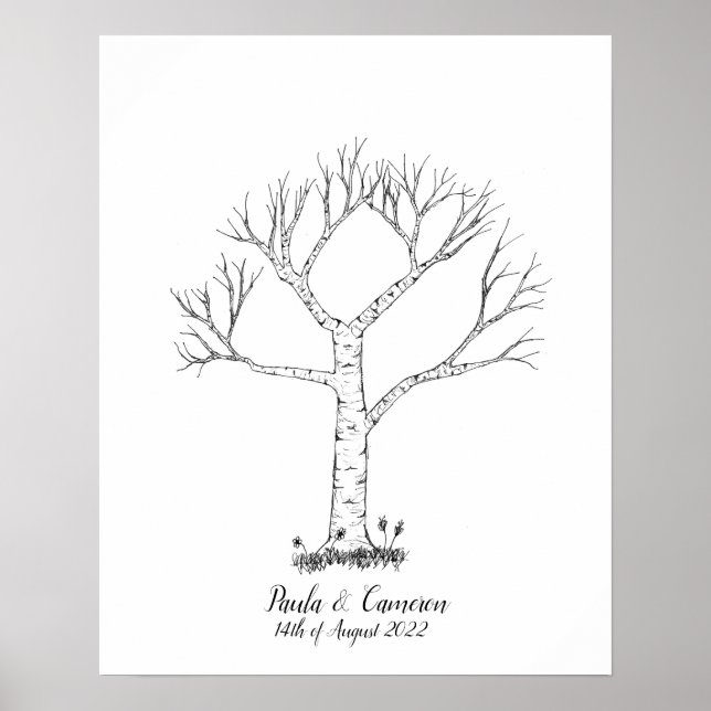 Wedding Fingerprint Tree Guestbook - Poster (Front)