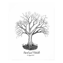 Wedding Fingerprint Tree Guestbook - Poster