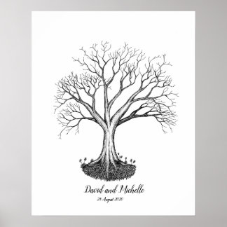 Wedding Fingerprint Tree Guestbook - Poster