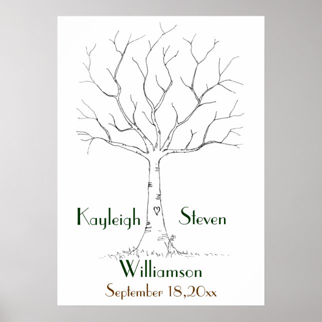 Wedding Fingerprint Tree Poster (Front)