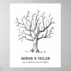 Wedding Fingerprint Tree Poster (Black)