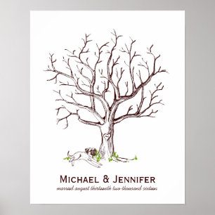 Wedding Fingerprint Tree Poster (Dog II)