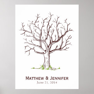 Wedding Fingerprint Tree Poster (No Heart)
