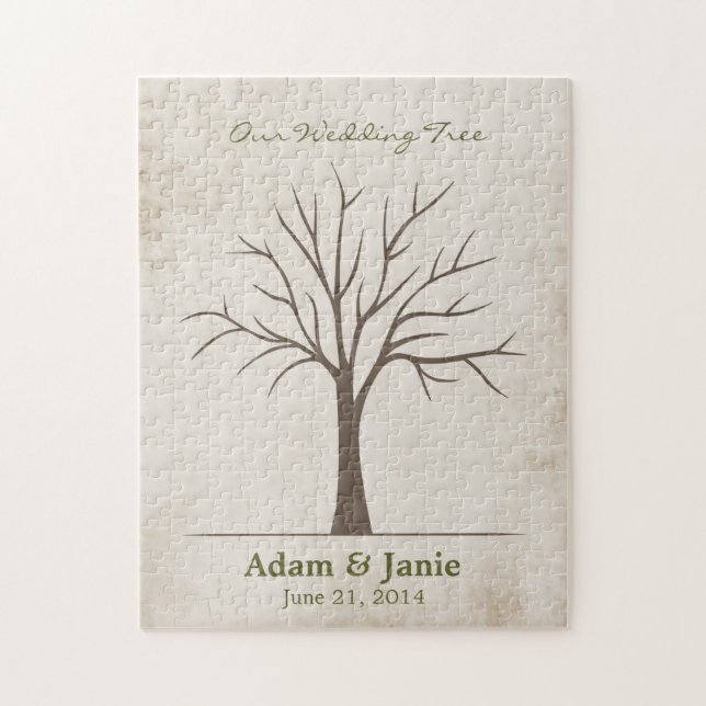 Wedding Fingerprint Tree - Puzzle (Vertical)