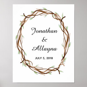 Wedding Fingerprint Wreath Guest Book Alternative