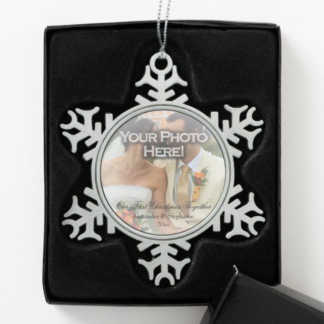 Wedding ~ First Christmas Photo Ornament (Box)