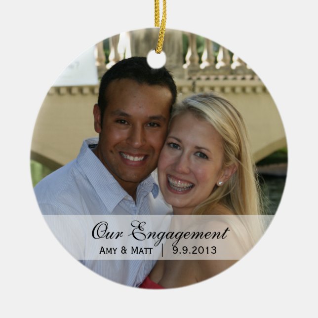 Wedding  |  First Christmas Photo Ornament (Front)