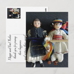 Wedding Flat Thank You Card Romanian National 