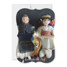 Wedding Flat Thank You Card Romanian National 